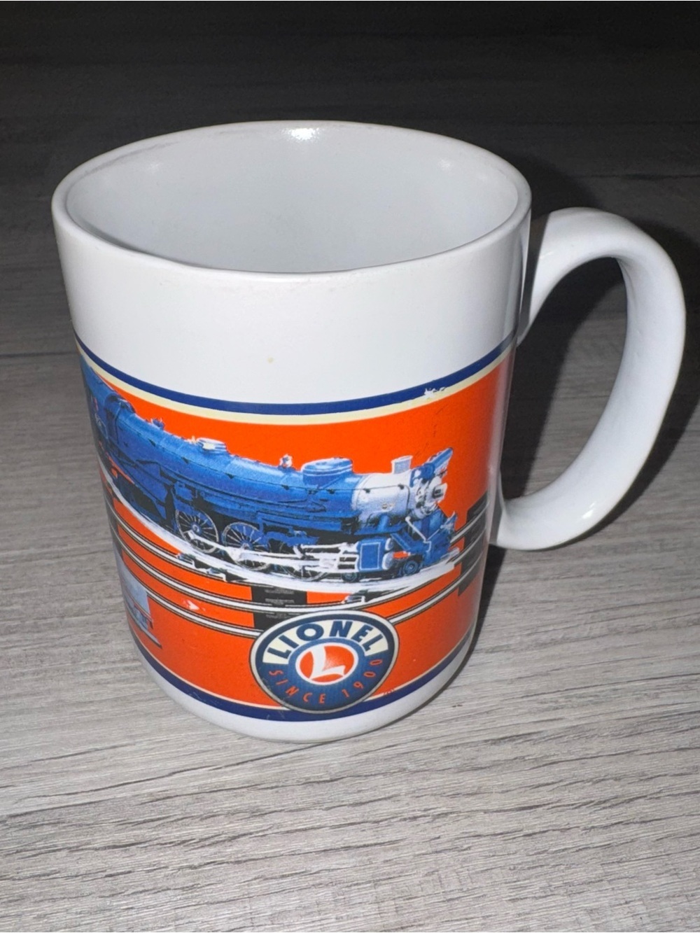 Vtg Lionel Trains Coffee Mug Cup Railroad Train 2006 Sherwood Brand Blue Orange